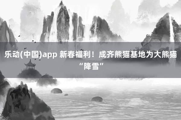 乐动(中国)app 新春福利！成齐熊猫基地为大熊猫“降雪”