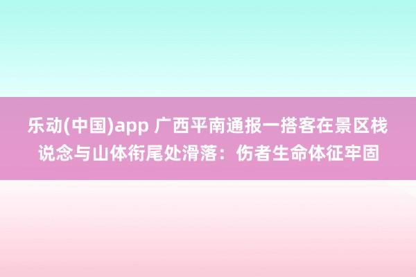 乐动(中国)app 广西平南通报一搭客在景区栈说念与山体衔尾处滑落：伤者生命体征牢固