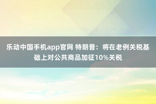 乐动中国手机app官网 特朗普：将在老例关税基础上对公共商品加征10%关税