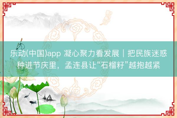 乐动(中国)app 凝心聚力看发展｜把民族迷惑种进节庆里，孟连县让“石榴籽”越抱越紧