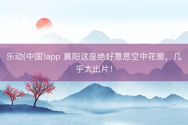 乐动(中国)app 襄阳这座绝好意思空中花廊，几乎太出片！