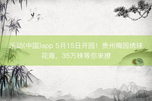 乐动(中国)app 5月15日开园！贵州梅园绣球花海，35万株等你来撩
