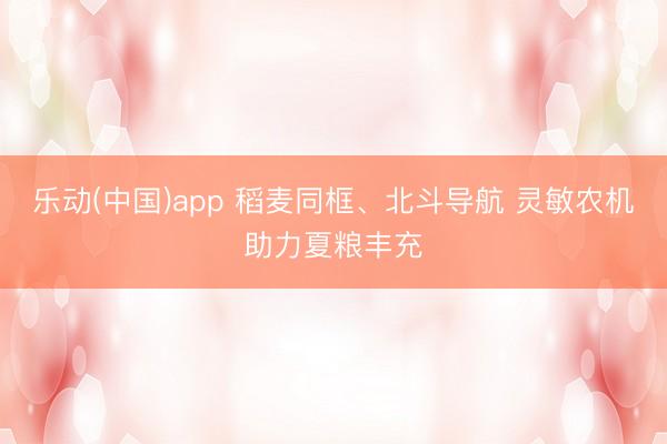 乐动(中国)app 稻麦同框、北斗导航 灵敏农机助力夏粮丰充
