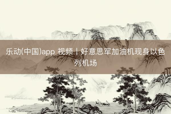 乐动(中国)app 视频丨好意思军加油机现身以色列机场