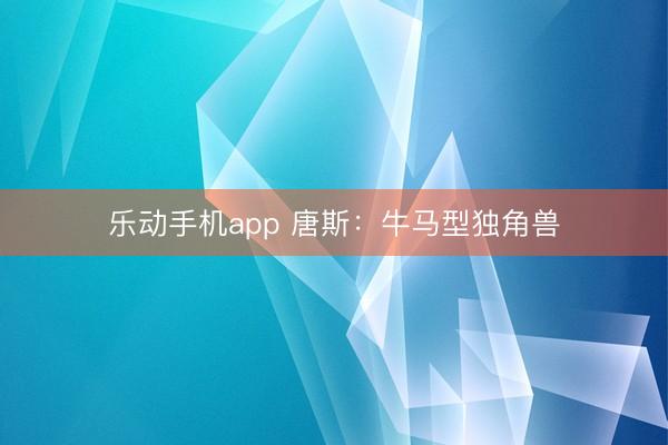 乐动手机app 唐斯：牛马型独角兽