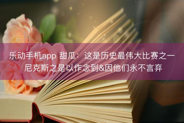 乐动手机app 甜瓜：这是历史最伟大比赛之一 尼克斯之是以作念到&因他们永不言弃