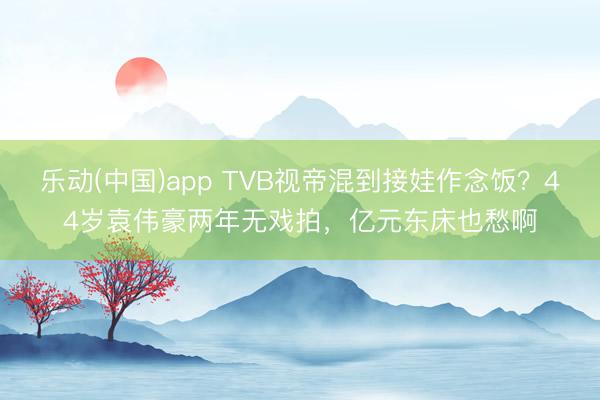 乐动(中国)app TVB视帝混到接娃作念饭？44岁袁伟豪两年无戏拍，亿元东床也愁啊