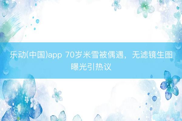 乐动(中国)app 70岁米雪被偶遇，无滤镜生图曝光引热议