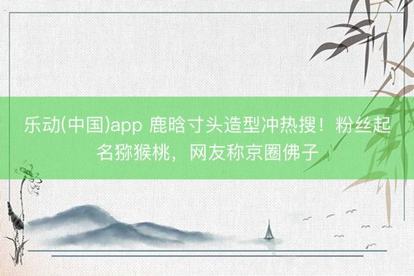 乐动(中国)app 鹿晗寸头造型冲热搜！粉丝起名猕猴桃，网友称京圈佛子
