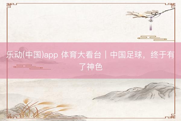 乐动(中国)app 体育大看台｜中国足球，终于有了神色